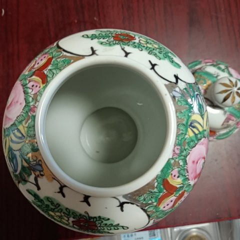 古玩陶瓷民國晚期至解放初期廣彩將軍罐拍賣，當前價格1380元