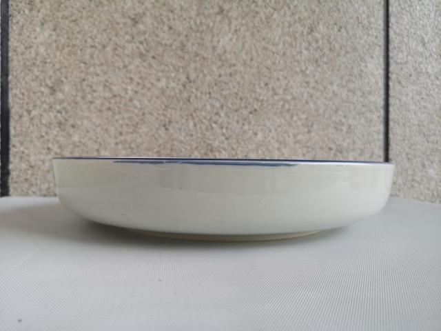 古玩陶瓷六十至八十年代山水紋青花盤拍賣，當前價格398元