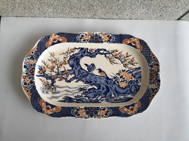 古玩陶瓷六十至八十年代花鳥紋青花加彩盤拍賣,當前價格580元