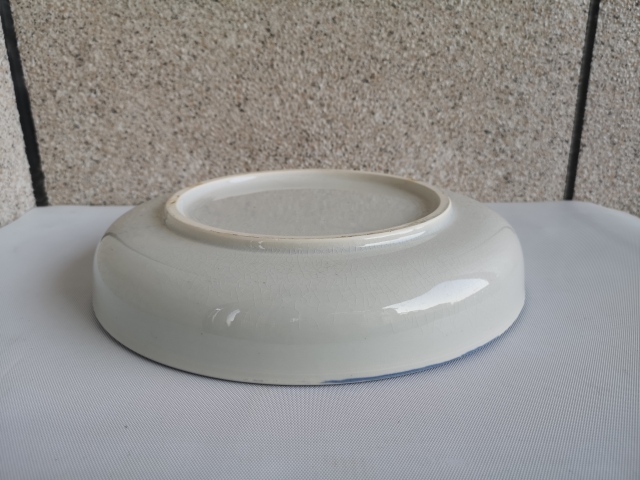 古玩陶瓷六十至八十年代山水紋青花盤拍賣，當前價格398元