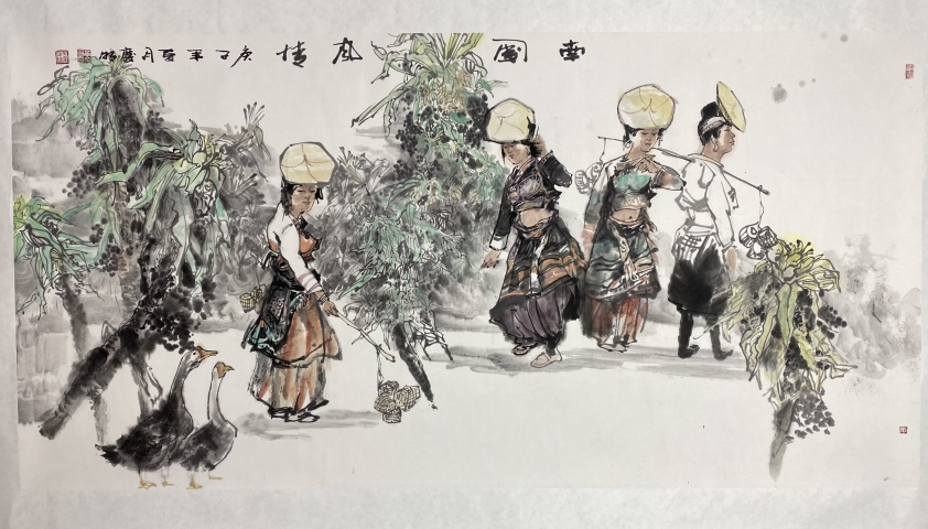 古玩字畫中美協(xié)黃慶明 南國風情帶合影拍賣，當前價格1488元