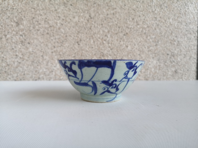 古玩陶瓷清中如意靈芝紋青花小碗拍賣,當(dāng)前價格680元