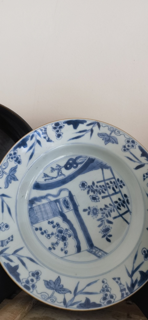 古玩陶瓷青花花卉紋盤拍賣,當前價格1200元
