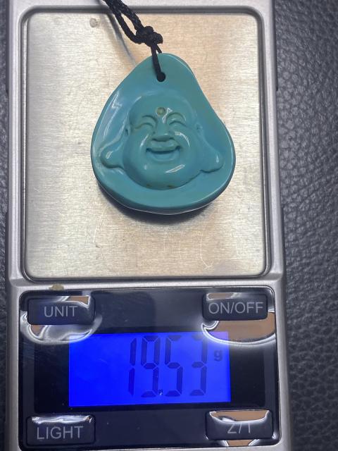 綠松石雕刻佛頭掛件拍賣，當前價格2300元