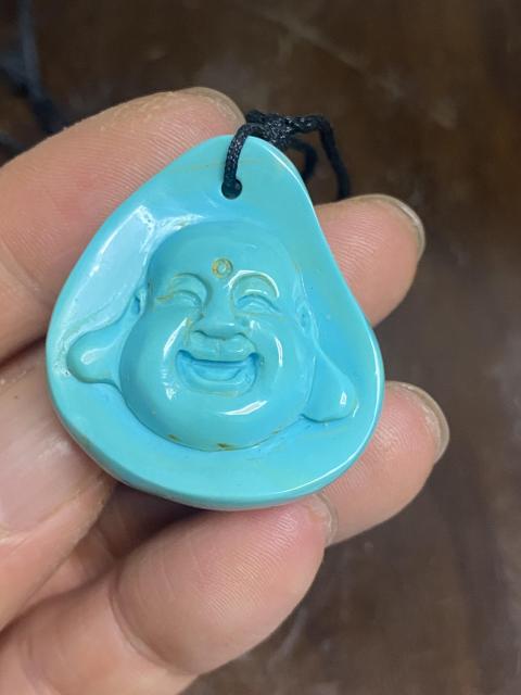 古玩雜項綠松石雕刻佛頭掛件拍賣,當前價格2500元