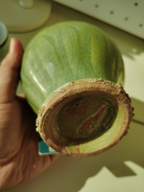 古玩陶瓷元代?龍泉窯刻劃花鳳尾尊拍賣,當前價格1300元