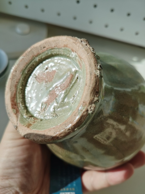 古玩陶瓷元代?龍泉窯刻劃花鳳尾尊拍賣,當前價格1300元