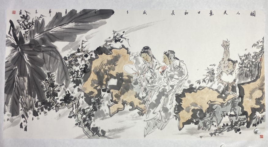 古玩字畫中美協劉藝青 仕女圖帶合影拍賣,當前價格1388元