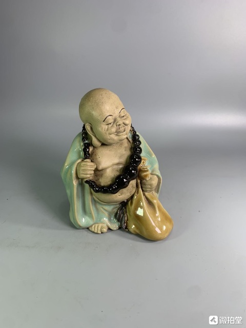 古玩陶瓷石灣窯彌勒佛瓷塑拍賣，當前價格299元
