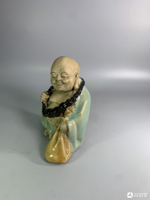 古玩陶瓷石灣窯彌勒佛瓷塑拍賣，當前價格299元