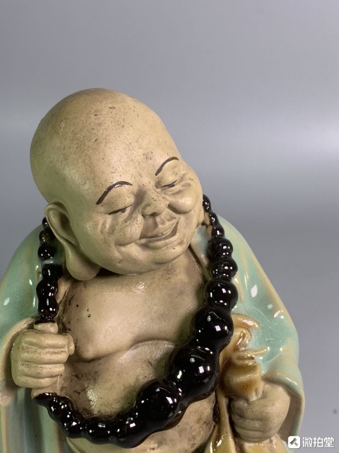 古玩陶瓷石灣窯彌勒佛瓷塑拍賣，當前價格299元