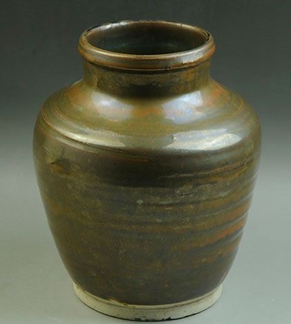 古玩陶瓷磁州窯紫金釉唇口罐拍賣，當前價格500元