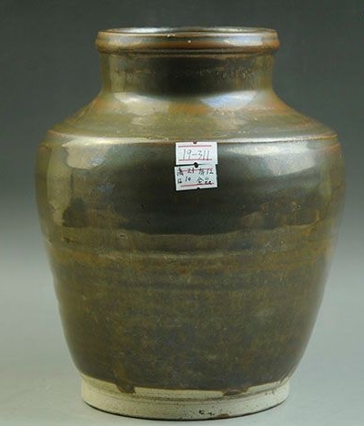 古玩陶瓷磁州窯紫金釉唇口罐拍賣，當前價格500元