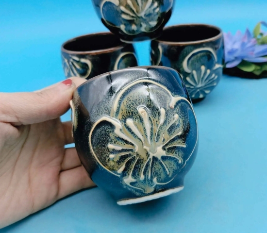 古玩陶瓷八十年代烏金釉杯拍賣，當前價格220元