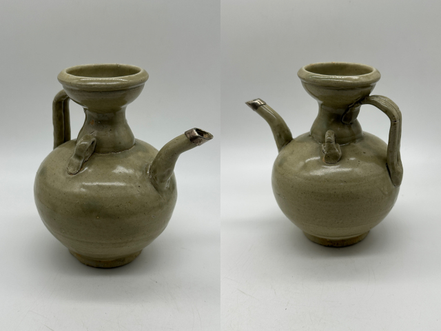 古玩陶瓷宋代?青釉雙系執壺拍賣，當前價格2300元