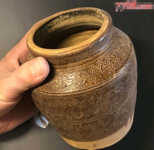 古玩陶瓷宋元褐釉罐拍賣，當前價格600元