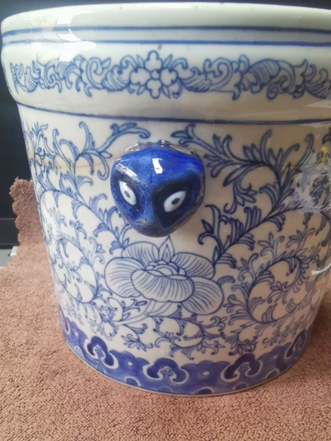 古玩陶瓷民國(guó)，淡描青花花卉紋，雙喜，輔首獅耳爐拍賣(mài)，當(dāng)前價(jià)格1333元