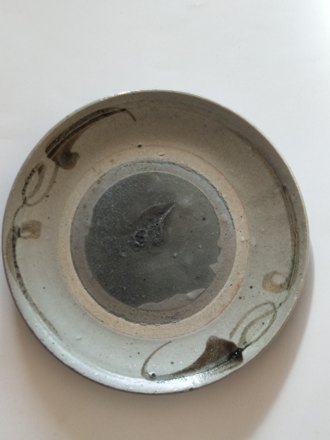 古玩陶瓷青瓷青花花卉紋盤拍賣，當前價格80元