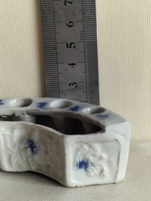 古玩陶瓷晚清青花文房水呈筆插拍賣,當前價格99元