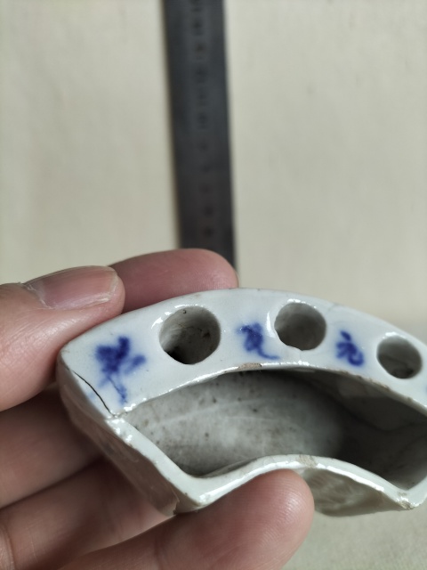 古玩陶瓷晚清青花文房水呈筆插拍賣,當前價格99元