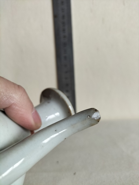 古玩陶瓷晚清紅綠彩吉語紋無柄壺拍賣,當前價格188元