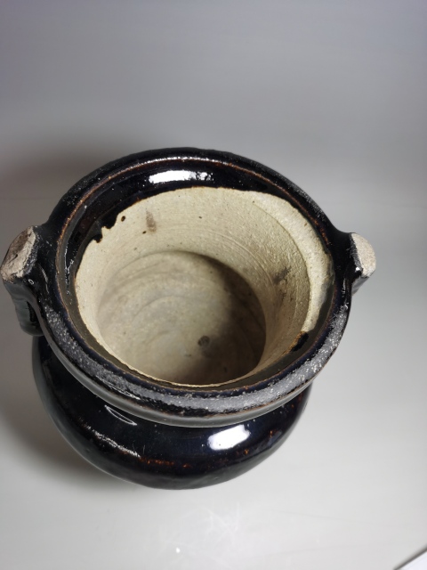 古玩陶瓷元末明初褐釉三足香爐拍賣，當前價格1280元