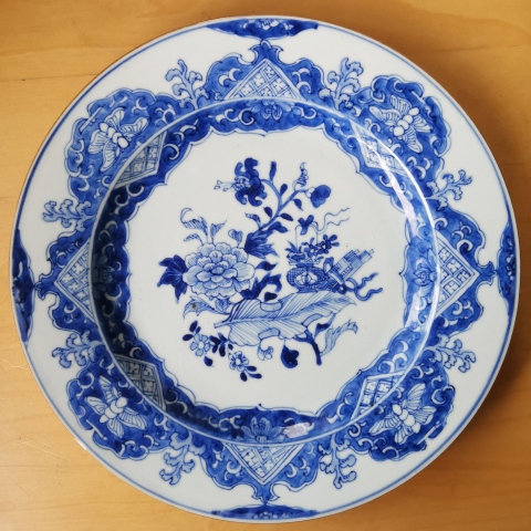 古玩陶瓷清代雍正至乾隆青花盤拍賣,當前價格1888元