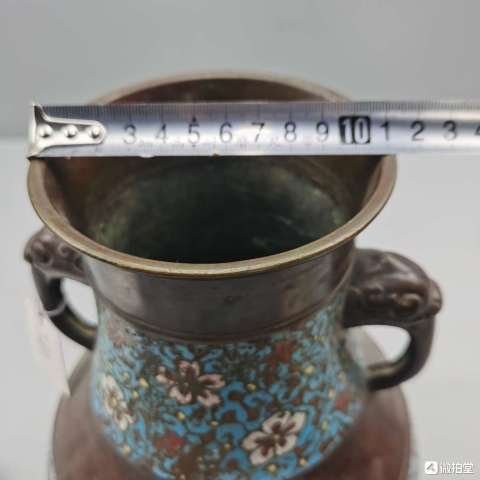 古玩銅器龍耳瓶拍賣,當(dāng)前價格9600元