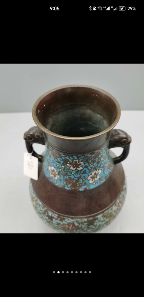 古玩銅器龍耳瓶拍賣,當(dāng)前價格9600元