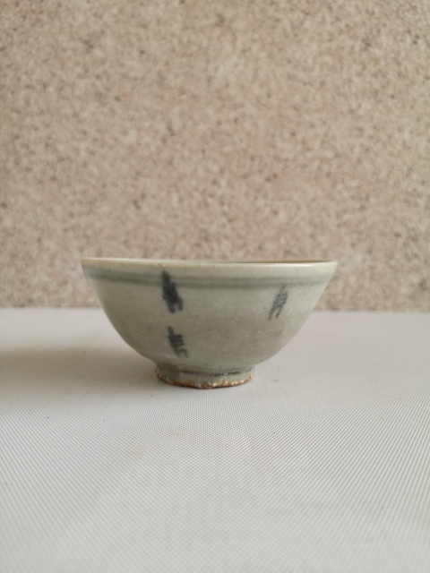 古玩陶瓷晚明吉語紋青花碗拍賣,當前價格350元