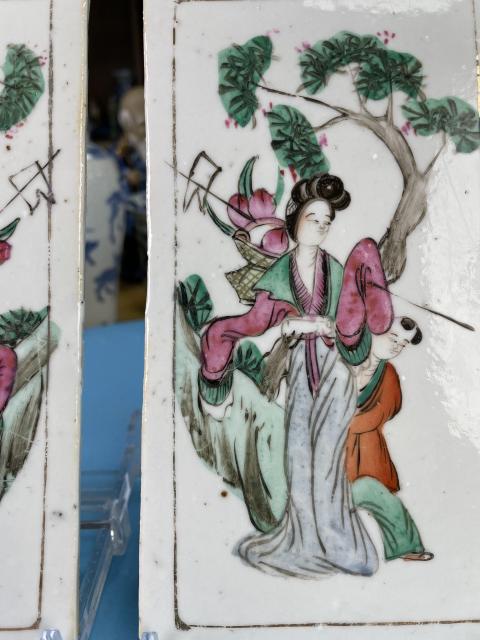 古玩陶瓷民國 精品粉彩麻姑獻壽圖瓷板一對拍賣，當(dāng)前價格1900元