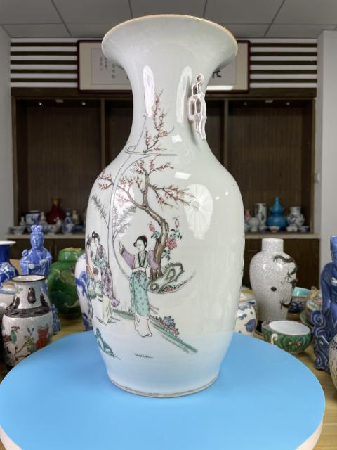 古玩陶瓷民國 極品粉彩紅樓夢仕女人物撇口大瓶（名家）拍賣，當前價格3800元