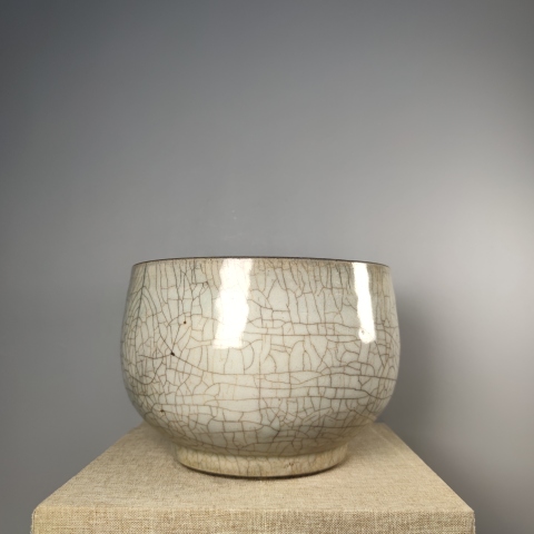 古玩陶瓷清早期順治哥釉砵式爐【附域鑒研究院實物鑒真】拍賣，當前價格6000元