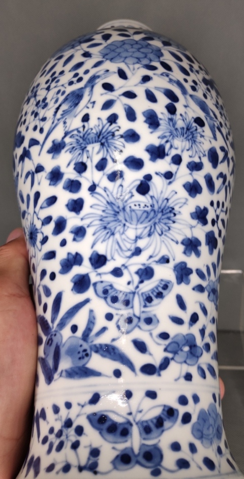 古玩陶瓷光緒青花花鳥紋瓶拍賣，當前價格2800元