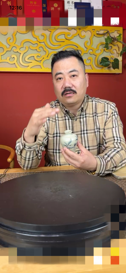 古玩陶瓷明早期 青花折枝花鳥紋梅瓶拍賣，當前價格6500元