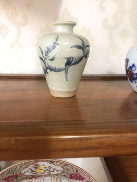 古玩陶瓷明早期 青花折枝花鳥紋梅瓶拍賣，當前價格6500元