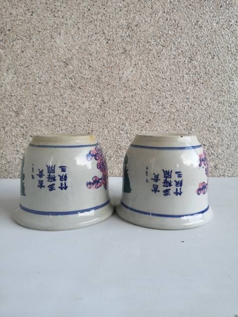 古玩陶瓷六十至八十年代花卉紋青花加彩花盆拍賣,當(dāng)前價格298元