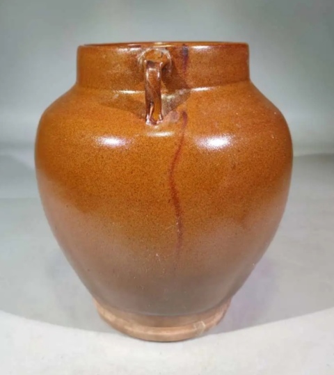 古玩陶瓷清代 黃釉雙系罐拍賣，當(dāng)前價(jià)格550元