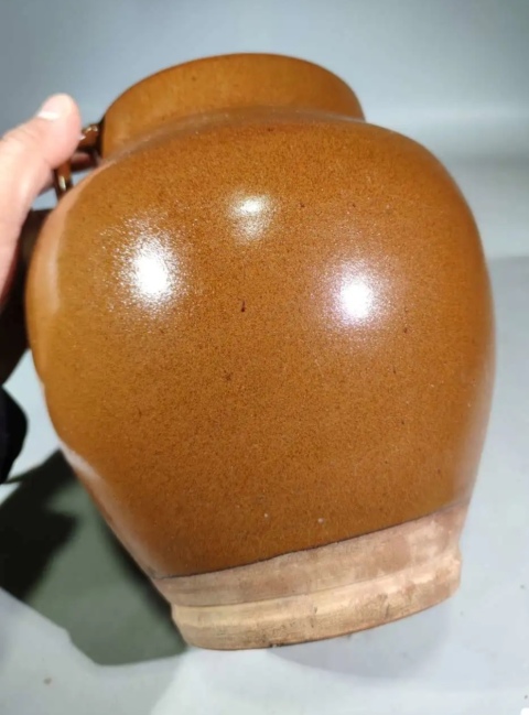 古玩陶瓷清代 黃釉雙系罐拍賣，當(dāng)前價(jià)格550元