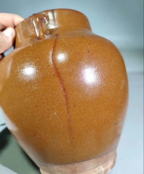 古玩陶瓷清代 黃釉雙系罐拍賣，當(dāng)前價(jià)格550元