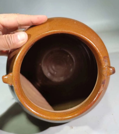 古玩陶瓷清代 黃釉雙系罐拍賣，當(dāng)前價(jià)格550元