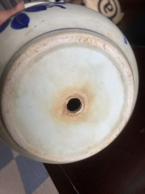 古玩陶瓷民國青花牡丹花卉紋花盆拍賣,當前價格4888元
