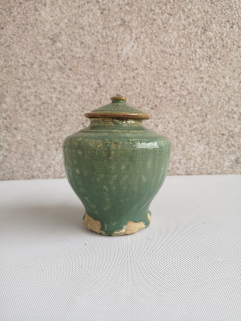 古玩陶瓷明末清初綠釉將軍罐拍賣,當(dāng)前價格1100元