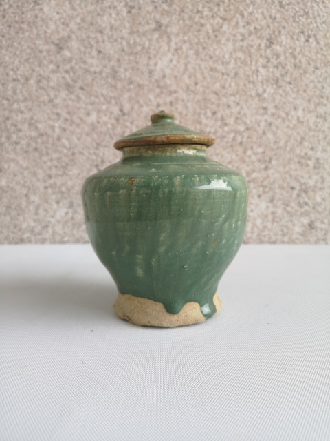 古玩陶瓷明末清初綠釉將軍罐拍賣,當(dāng)前價格1100元