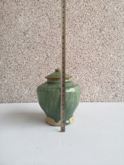 古玩陶瓷明末清初綠釉將軍罐拍賣,當(dāng)前價格1100元