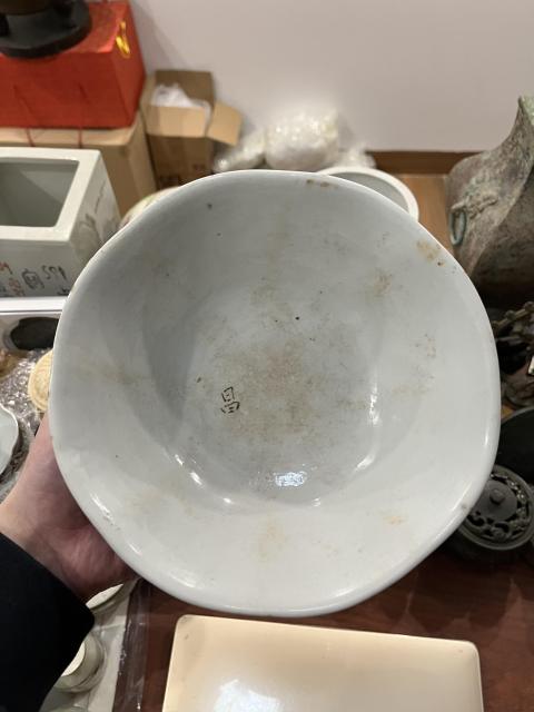 古玩陶瓷民國大雞圖彩繪碗拍賣,當前價格199元