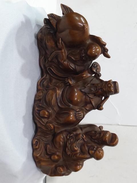 古玩雜項黃楊木雕福祿祿三星擺件拍賣,當前價格866元