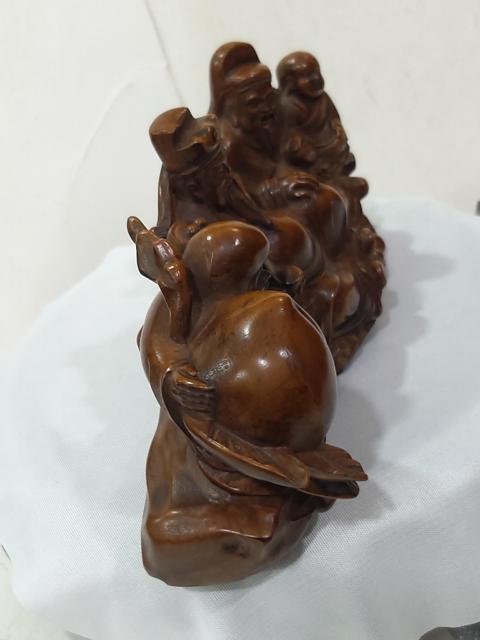 古玩雜項黃楊木雕福祿祿三星擺件拍賣,當前價格866元