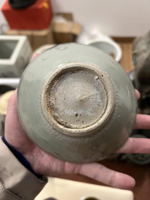 古玩陶瓷明代晚期海水法螺紋青花碗拍賣,當前價格299元