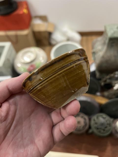 古玩陶瓷明末清初褐釉杯拍賣,當前價格199元